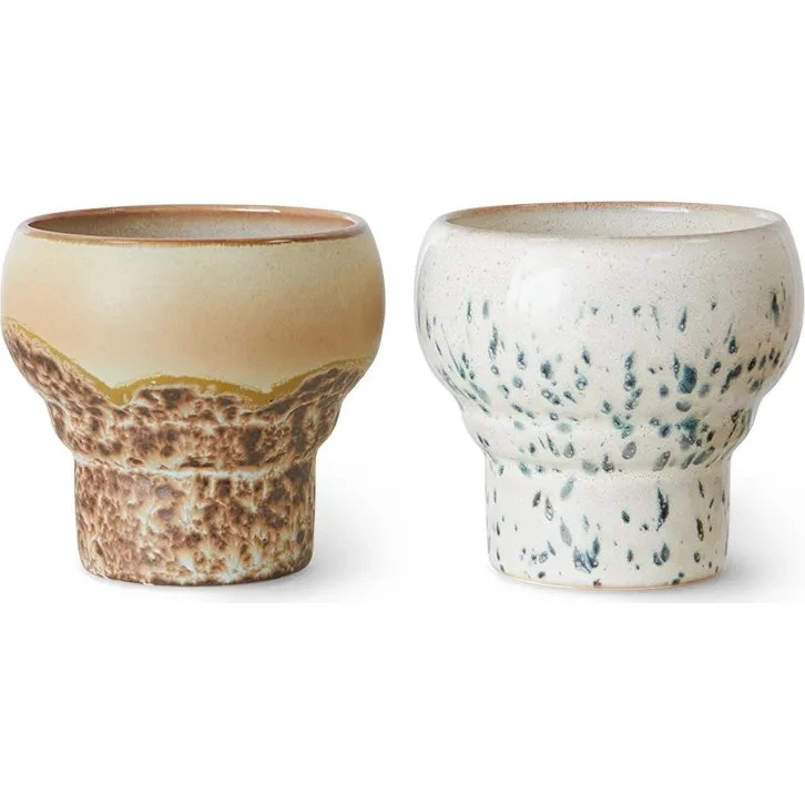 HKliving 70's Lungo Mokken 2-pack - Coral - 24 cl