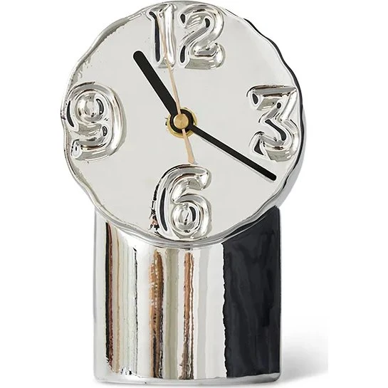 HKliving Retro Keramiekklok 17,5 cm - Chrome