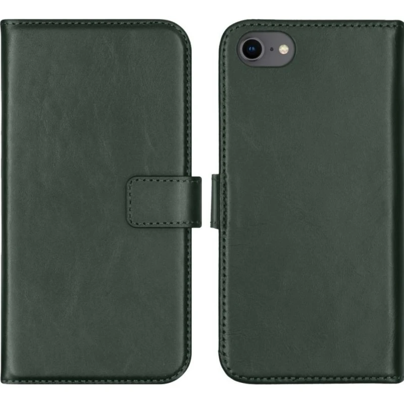 Selencia Echt Leren Bookcase iPhone SE/8/7/6(s) - Groen