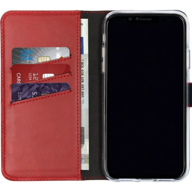 Selencia Echt Leren Bookcase voor Apple iPhone Xr - Rood