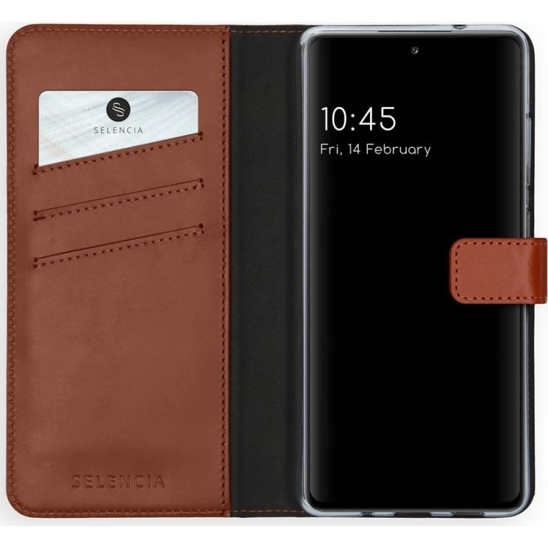 Selencia Echt Leren Bookcase voor Samsung Galaxy S20 FE - Lichtbruin