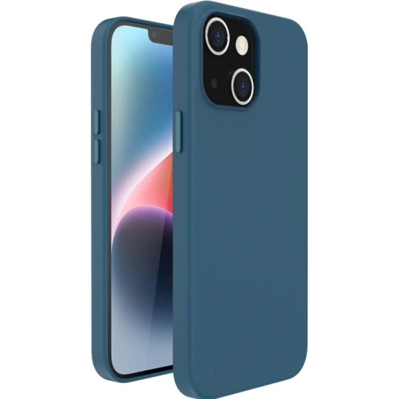Accezz Leather Backcover met MagSafe voor iPhone 14 Plus - Donkerblauw