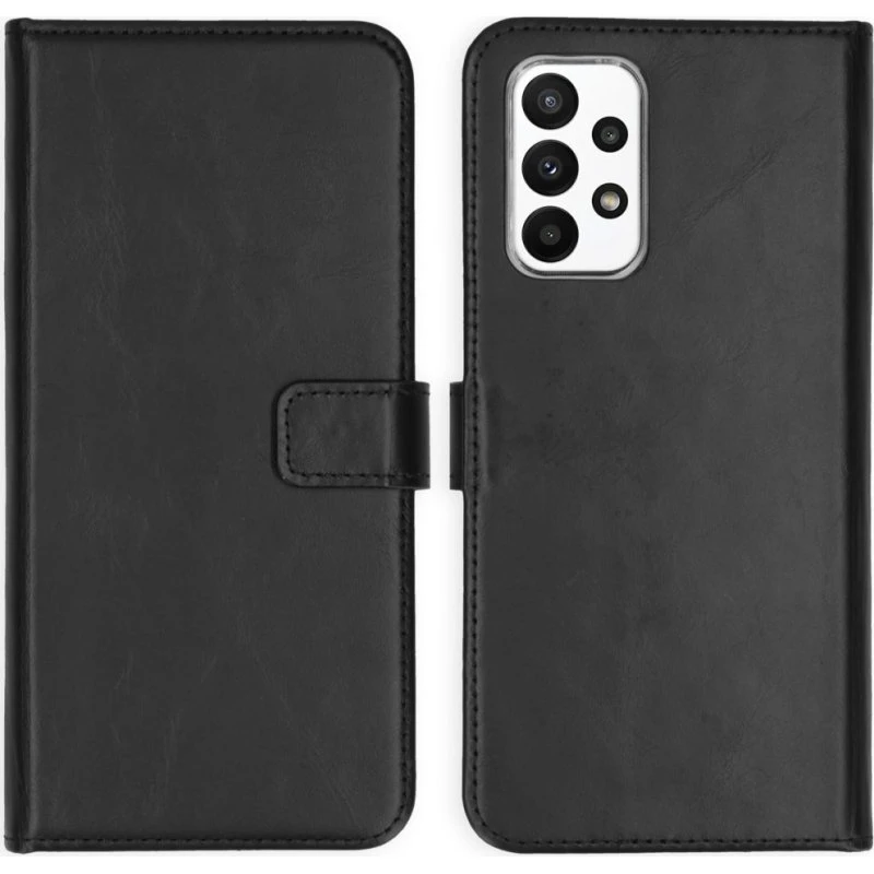 Selencia Echt Leren Bookcase Samsung Galaxy A23 (5G) - Zwart