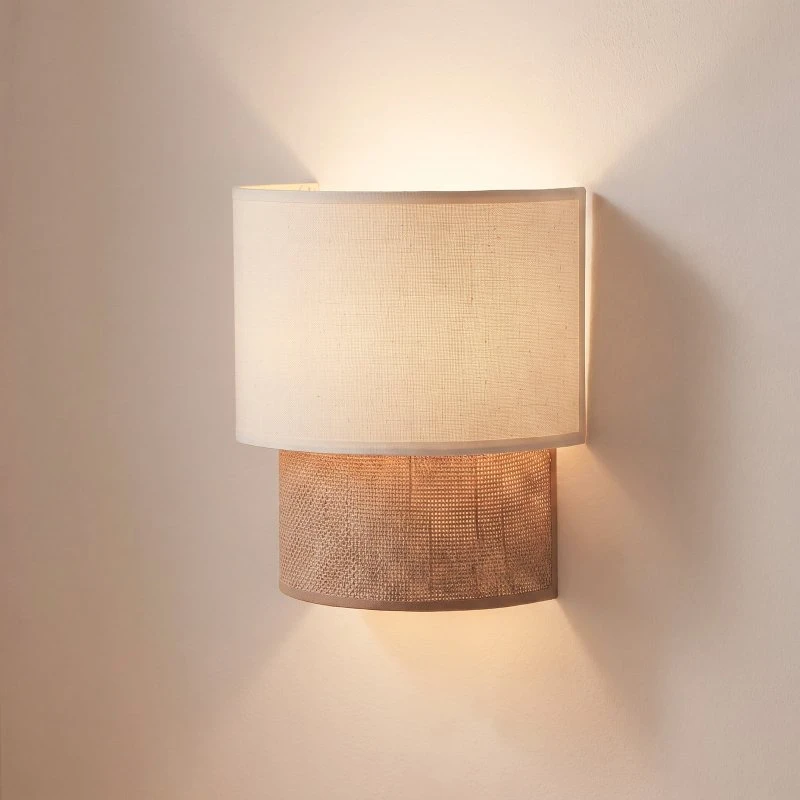 Duolla Wandlamp Boho - Wit/Jute - 22 cm - E27