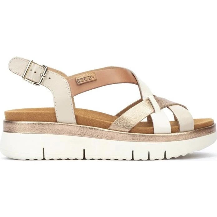 Pikolinos Palma Dames Sandalen - Marfil - Sleehak