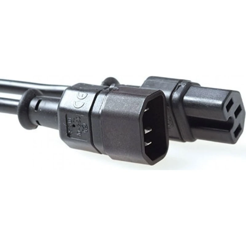 ACT Netsnoer C14 naar C15 zwart 0,6 m