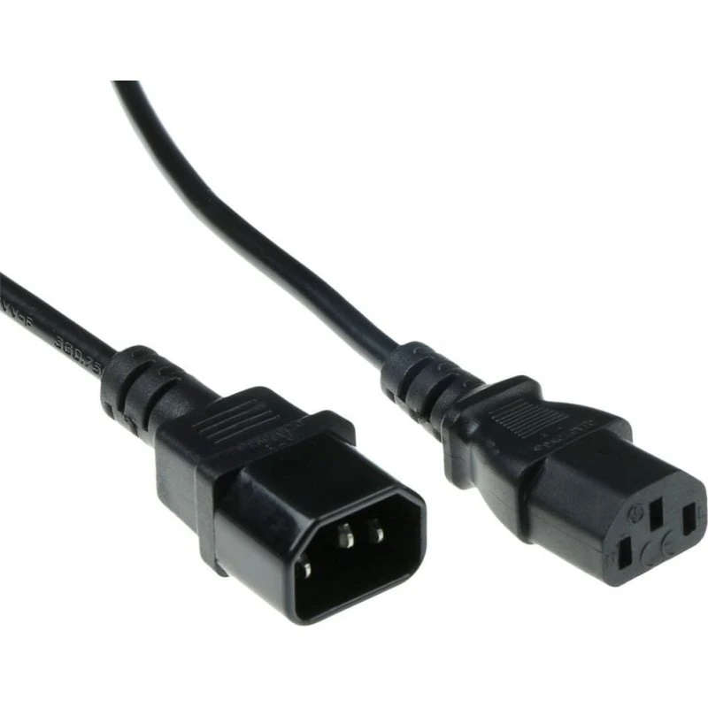 ACT Netsnoer C13 naar C14 zwart, 0,6 m
