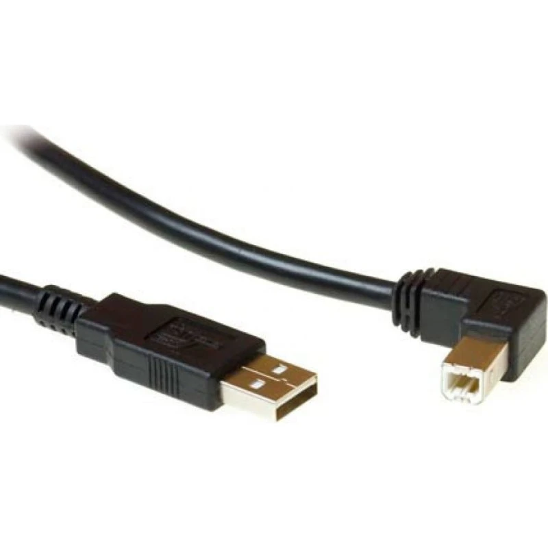 ACT USB 2.0 Kabel A naar B Haaks 1,8m Zwart