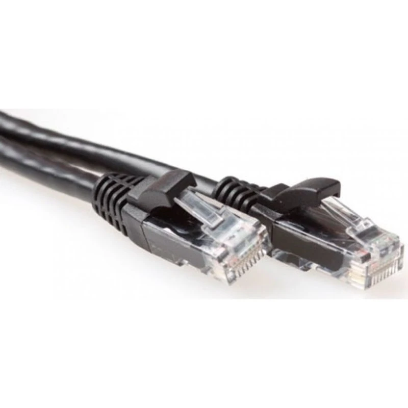 ACT Zwarte CAT6A U/UTP Patchkabel - 10 meter - Snagless