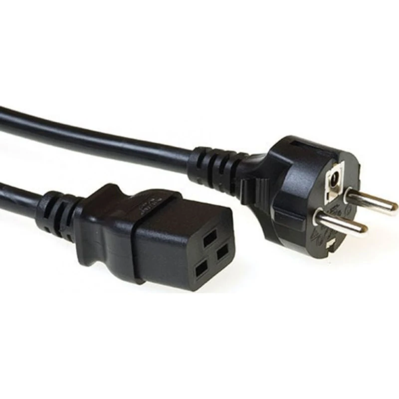 ACT Netsnoer CEE 7/7 naar C19 zwart, 1,5 m