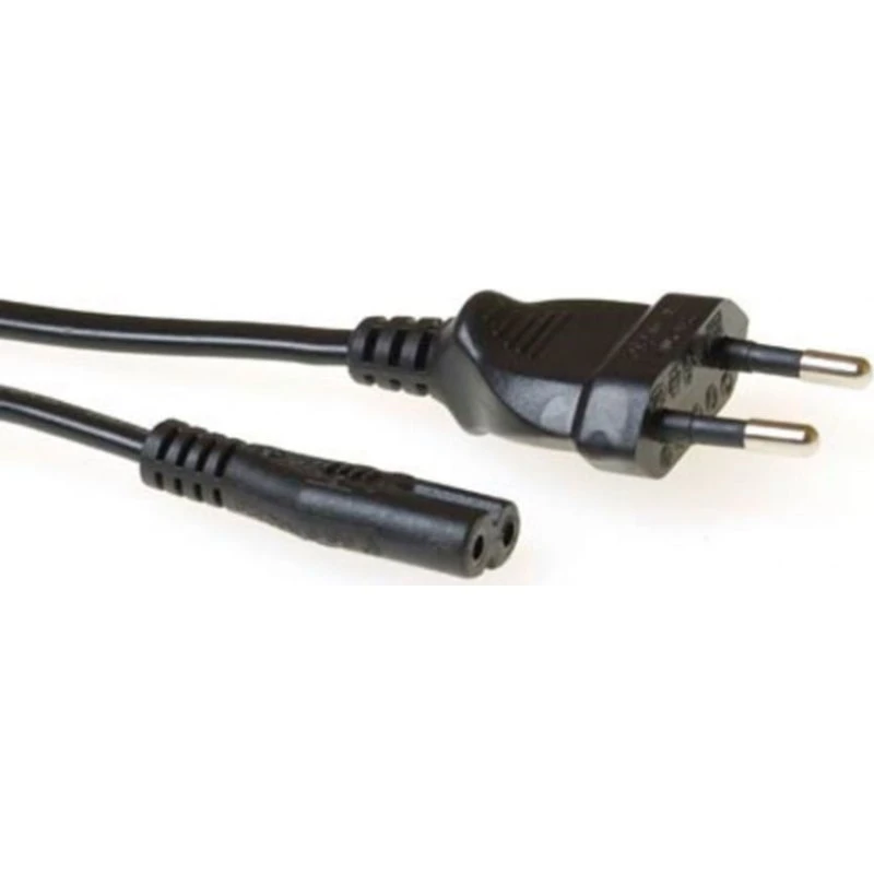 ACT Netsnoer Euro male naar C7 female zwart - 1 m