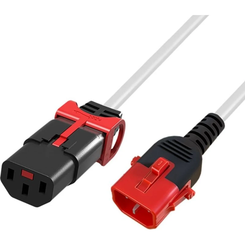 ACT Netsnoer C13 IEC Lock+ C14 Dual Locking wit 0,5 m