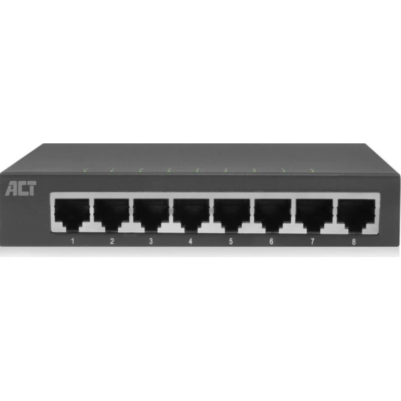 ACT AC4418 8-Poorts Gigabit Ethernet Switch - Metaal