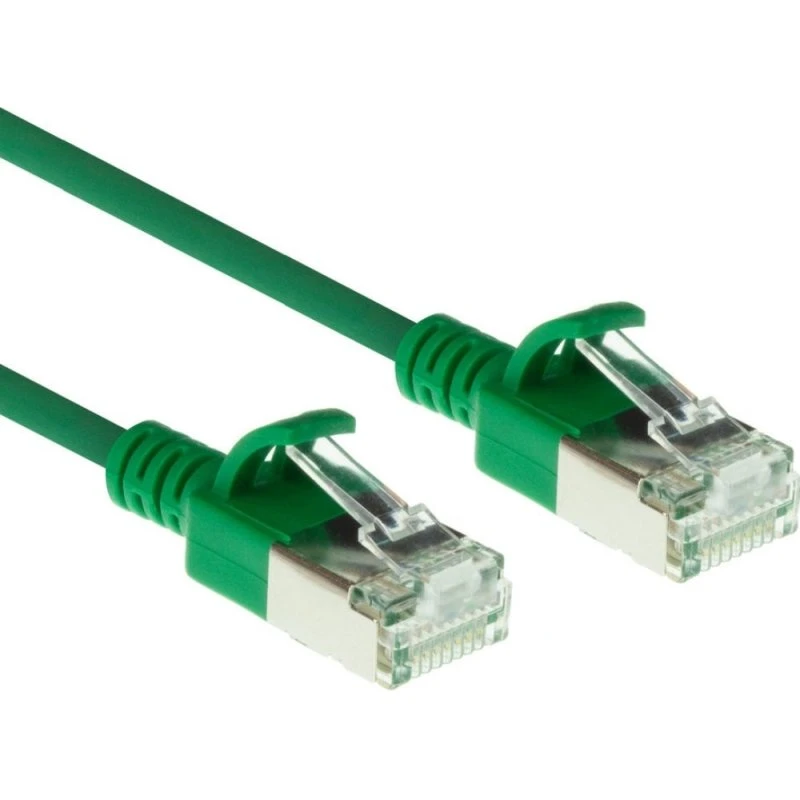 ACT Groene CAT6A U/FTP Slimline Patchkabel 0,15m - DC7730