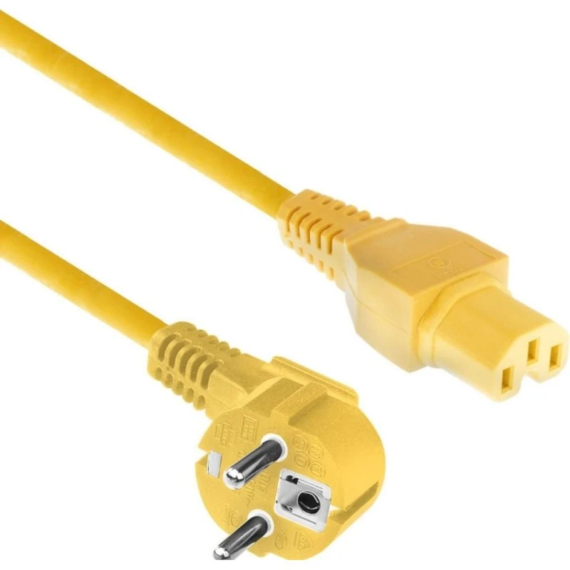 ACT AK5320 Netsnoer CEE 7/7 naar C15 - Geel, 1m