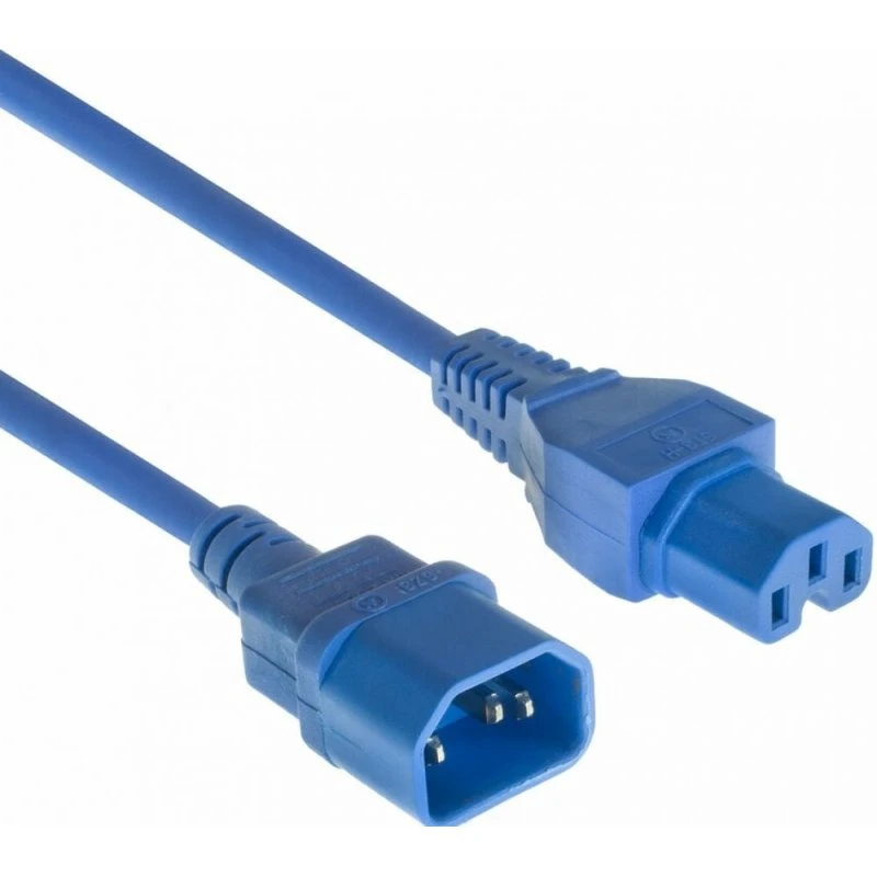 ACT Netsnoer C14-C15 Blauw - 5 Meter