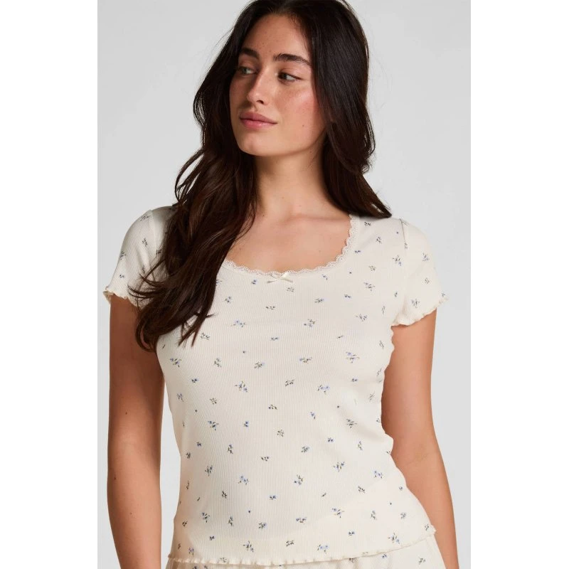 Hunkemöller Pyjamatop Daisy Gebroken Wit