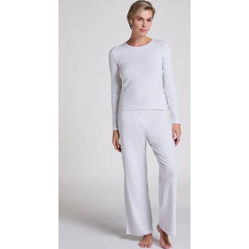 Hunkemöller Pyjamatop Grijs, Lange Mouwen