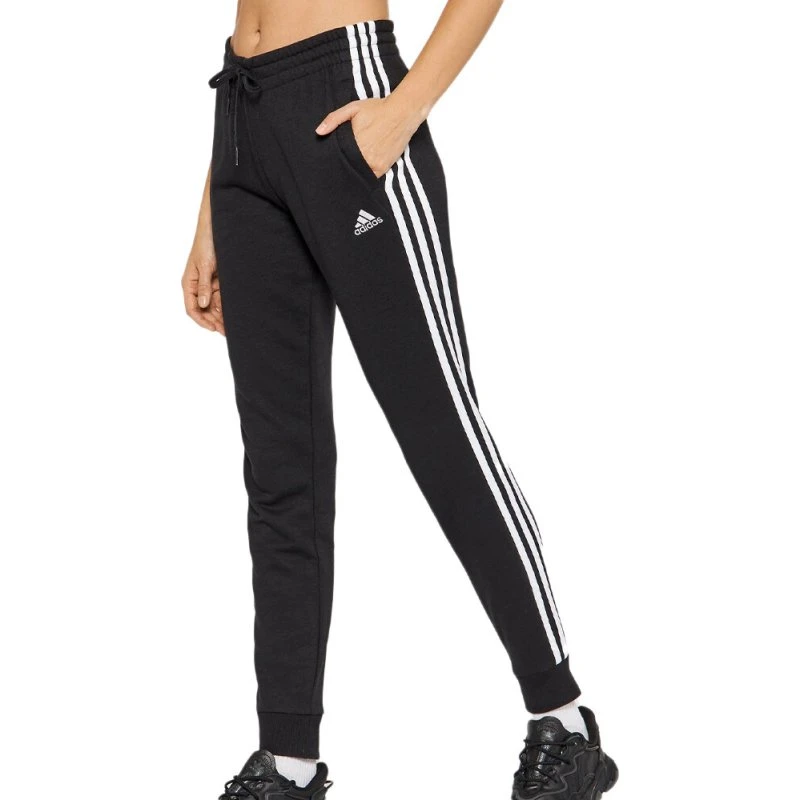 Adidas Essentials 3-Stripes French Terry Broek Zwart/Whit