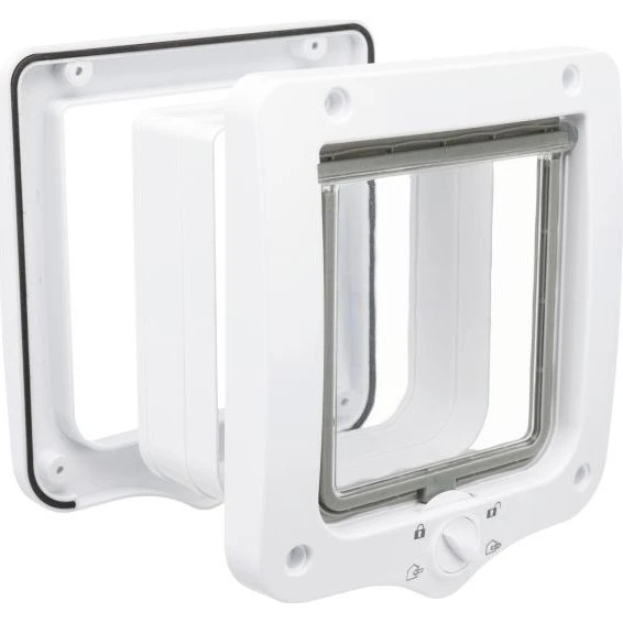 Trixie 4-Weg Kattenluik Met Tunnel Wit 22x20 cm