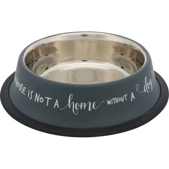 Trixie kom met rubberen rand - 0,9 l/ø 23 cm - grijs