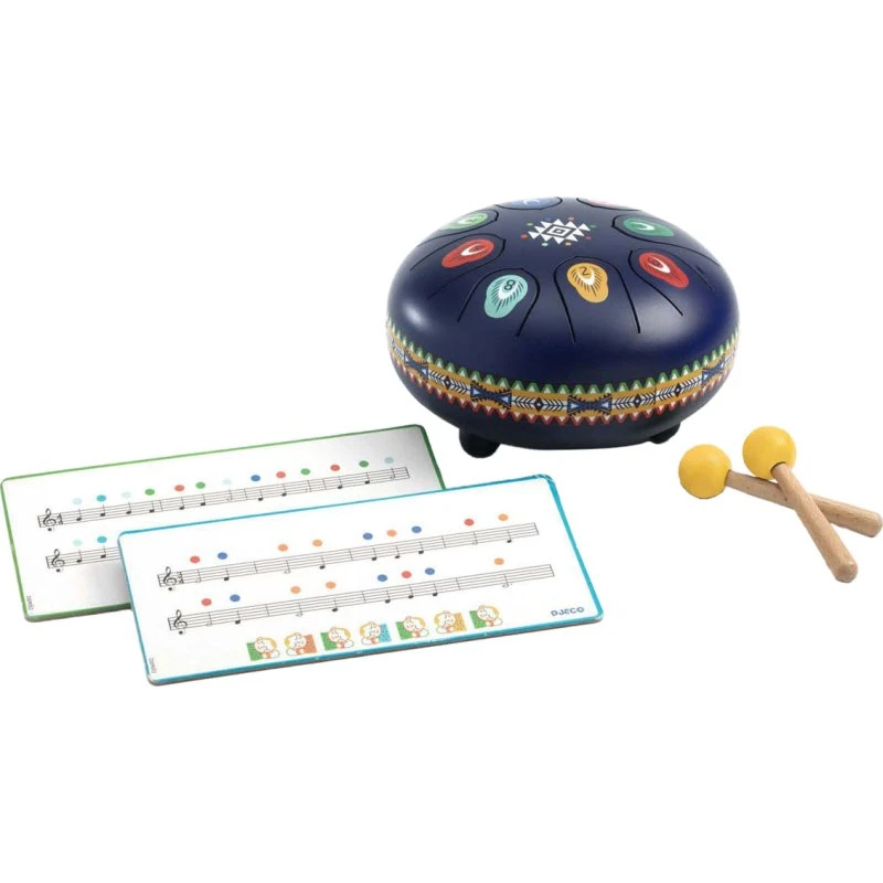 Djeco Tongdrum met bladmuziek, 16 cm