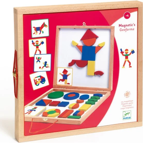 Djeco Magnetisch Spel Geoform – 66 Magnetische Houten Stukken