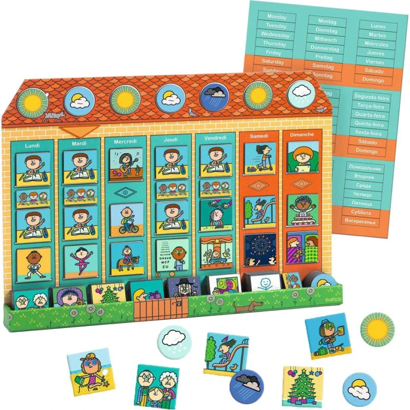 Djeco Mijn Week Magneetbord met 86 Magnetische Stukken