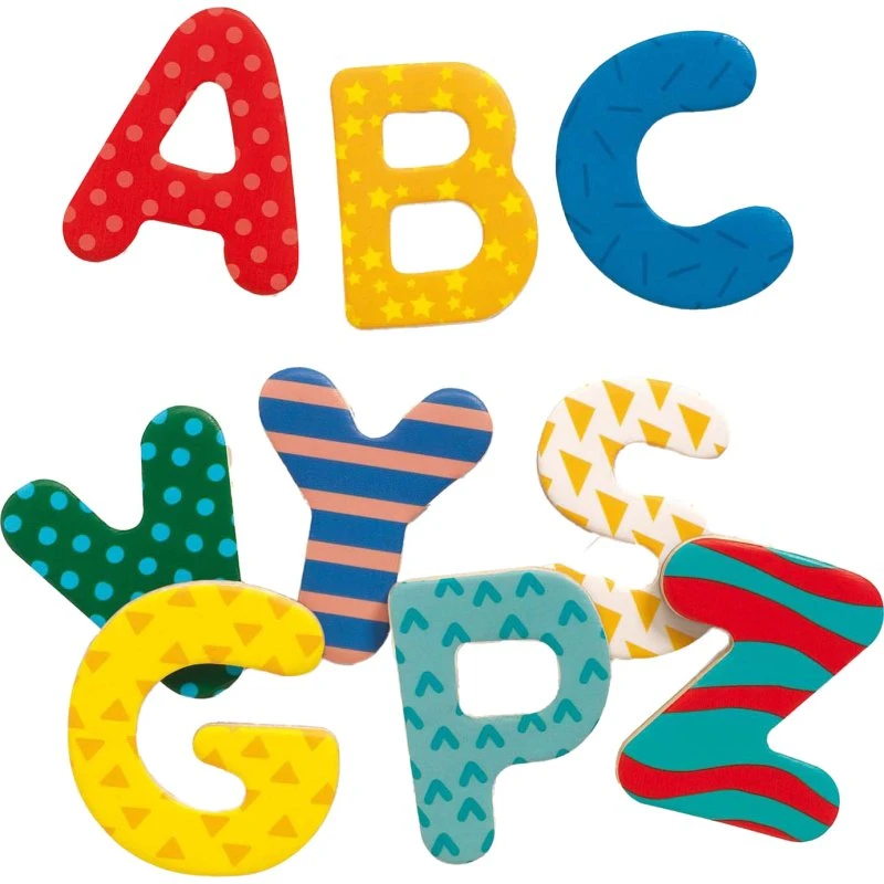 Djeco Magnetische Houten Hoofdletters 38 stuks, vanaf 3 jaar