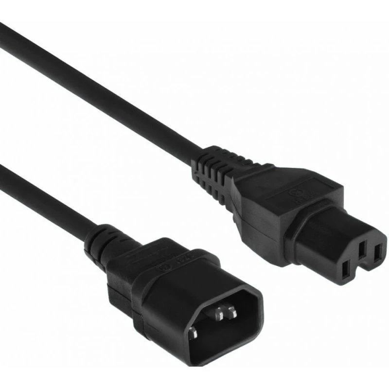 ACT Netsnoer C14 naar C15 Zwart - 5 Meter