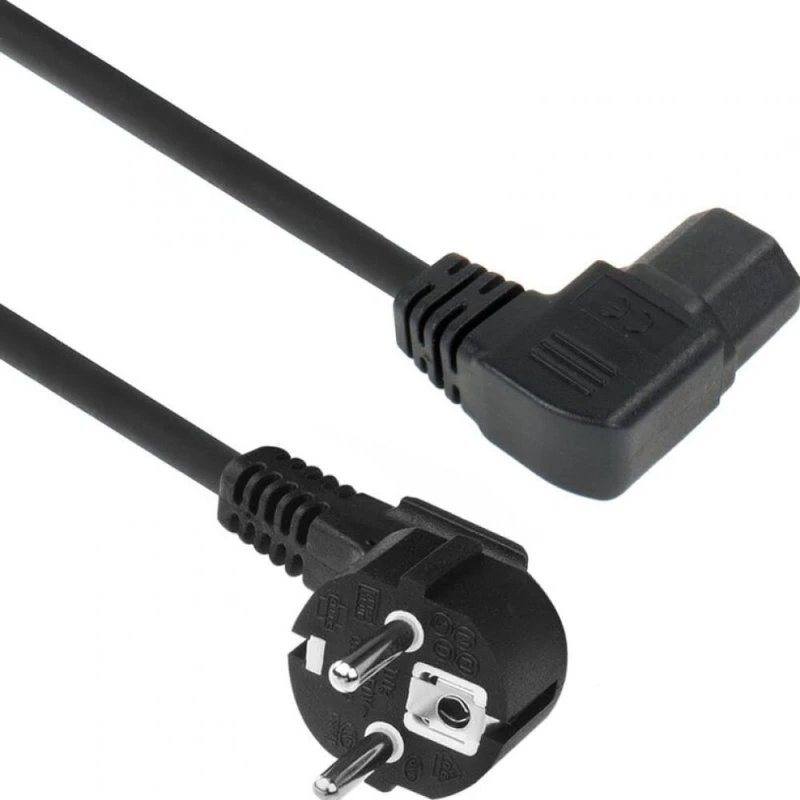 ACT Netsnoer CEE7/7 naar C15 haaks - 1.5m zwart